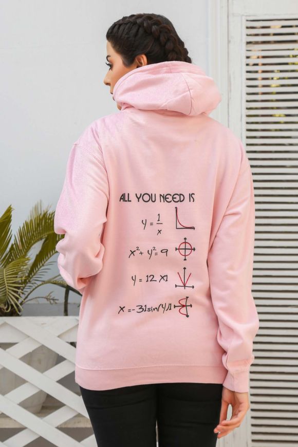 Love Math Equation <br/><span> Baby Pink Pullover Hoodie