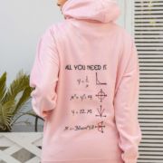 Love Math Equation <br/><span> Baby Pink Pullover Hoodie