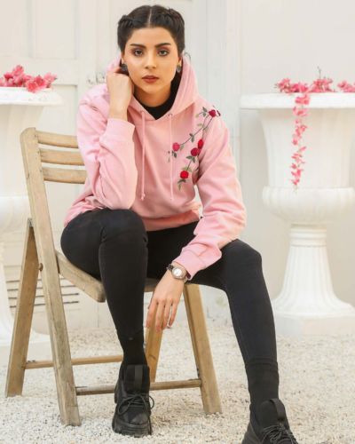 Pink Blossom <br/><span> Baby Pink Pullover hoodie