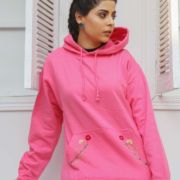 Flower Power <br/><span> Fuchsia Pink Pullover Hoodie