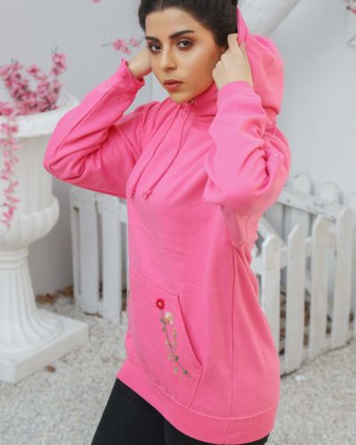 Flower Power <br/><span> Fuchsia Pink Pullover Hoodie