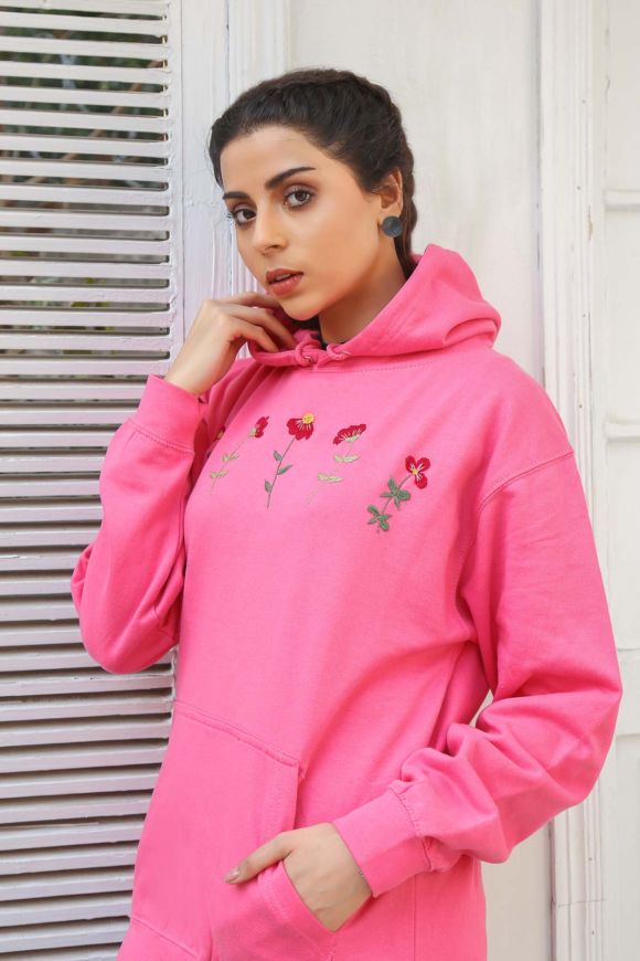 Red Trillium <br/><span> Fuchsia Pink Pullover Hoodie