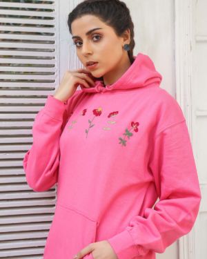 Red Trillium <br/><span> Fuchsia Pink Pullover Hoodie