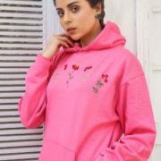 Red Trillium <br/><span> Fuchsia Pink Pullover Hoodie