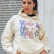 Shine like the Star <br/><span> Off White Pullover Hoodie