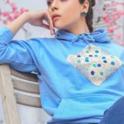 Crochet Craze <br/><span> Sky Blue Pullover Hoodie