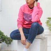 Block Print Mania <br/><span> Fuchsia Pink Pullover Hoodie