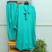 solid green co-ord set ready to wear shirt trouser