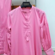 solid light pink colored co-ord set stylish shirt